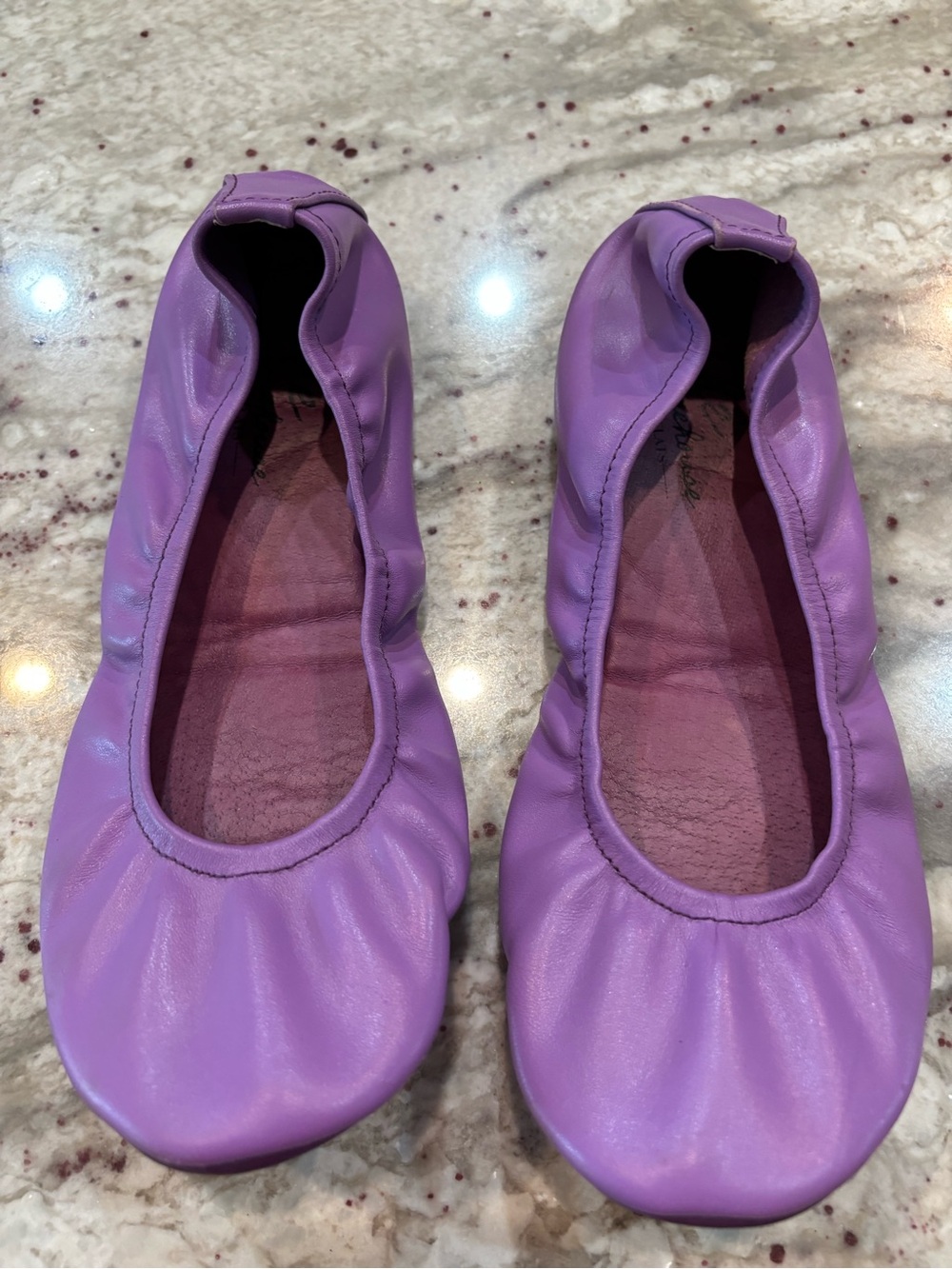 Women’s Purple Leather Ballet Flats
